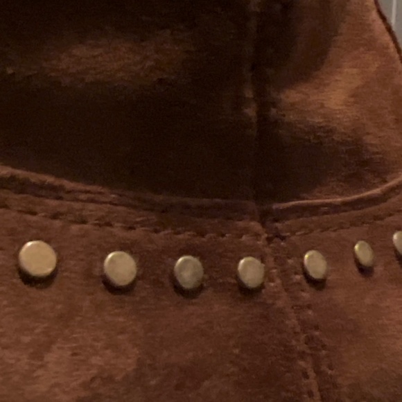 Yves Saint Laurent Brown Suede boots with bronce details main image 4